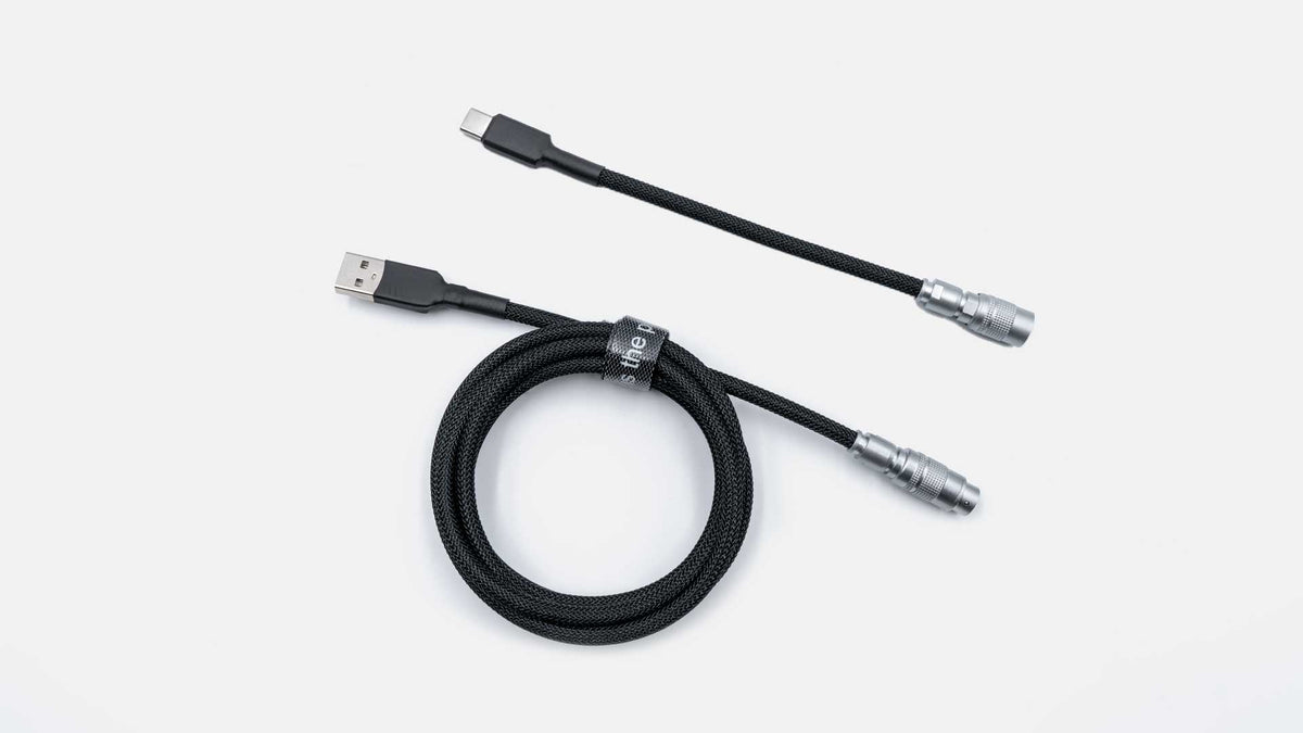BLACK YC8 CABLE-Space Cables-coiled keyboard cable-coiled usb c cable-coiled cable keyboard