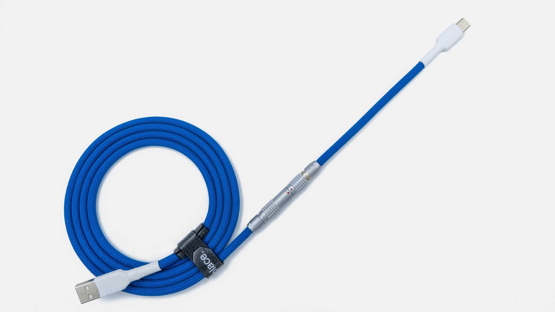Blue LEMO® Cable-Space Cables-coiled keyboard cable-coiled usb c cable-coiled cable keyboard