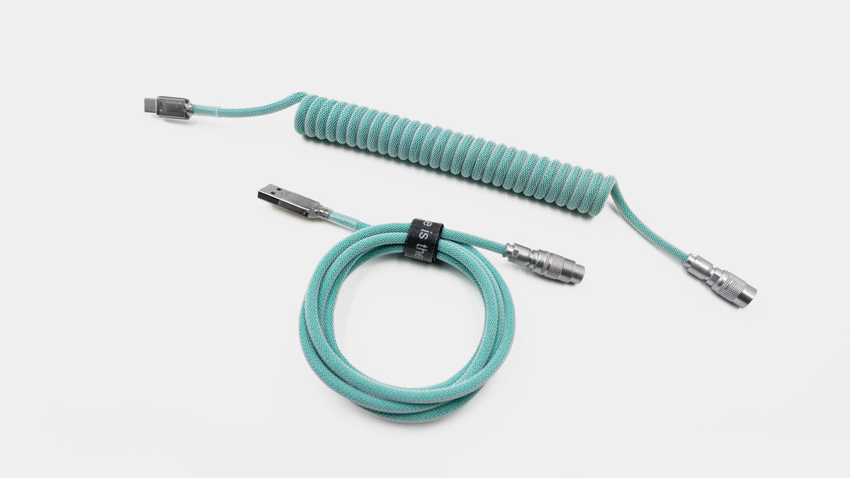 SEAFOAM YC8 CABLE-Space Cables-coiled keyboard cable-coiled usb c cable-coiled cable keyboard