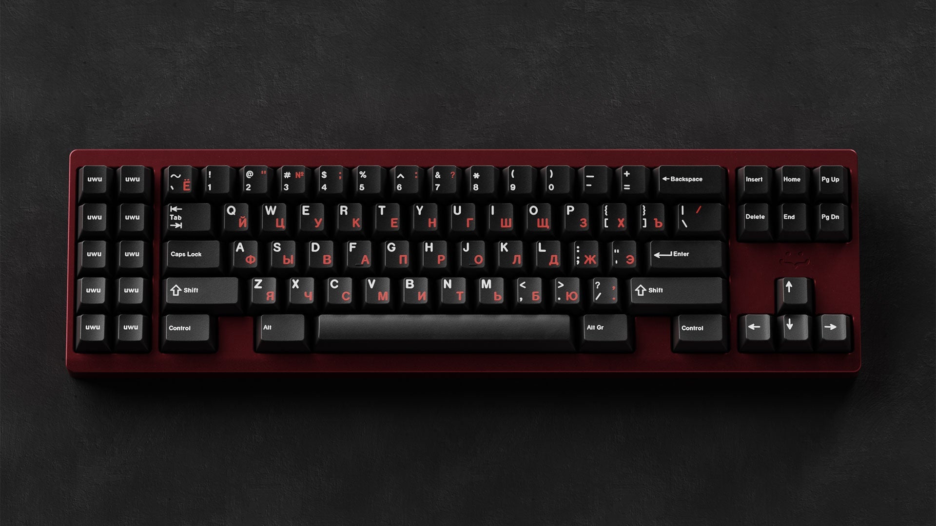 GMK CYL WoB Red Cyrillic Keycaps-Space Cables-gmk keycaps-gmk keyboard-custom keycaps-keycaps-keyboard keycaps