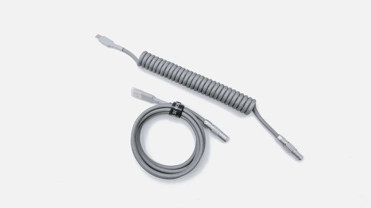 Gray LEMO® Cable-Space Cables-coiled keyboard cable-coiled usb c cable-coiled cable keyboard