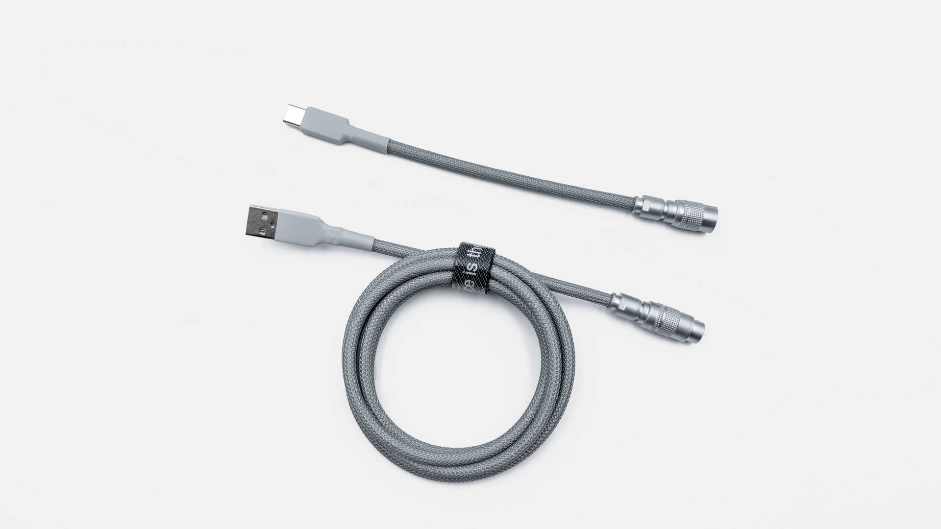 GRAY YC8 CABLE-Space Cables-coiled keyboard cable-coiled usb c cable-coiled cable keyboard