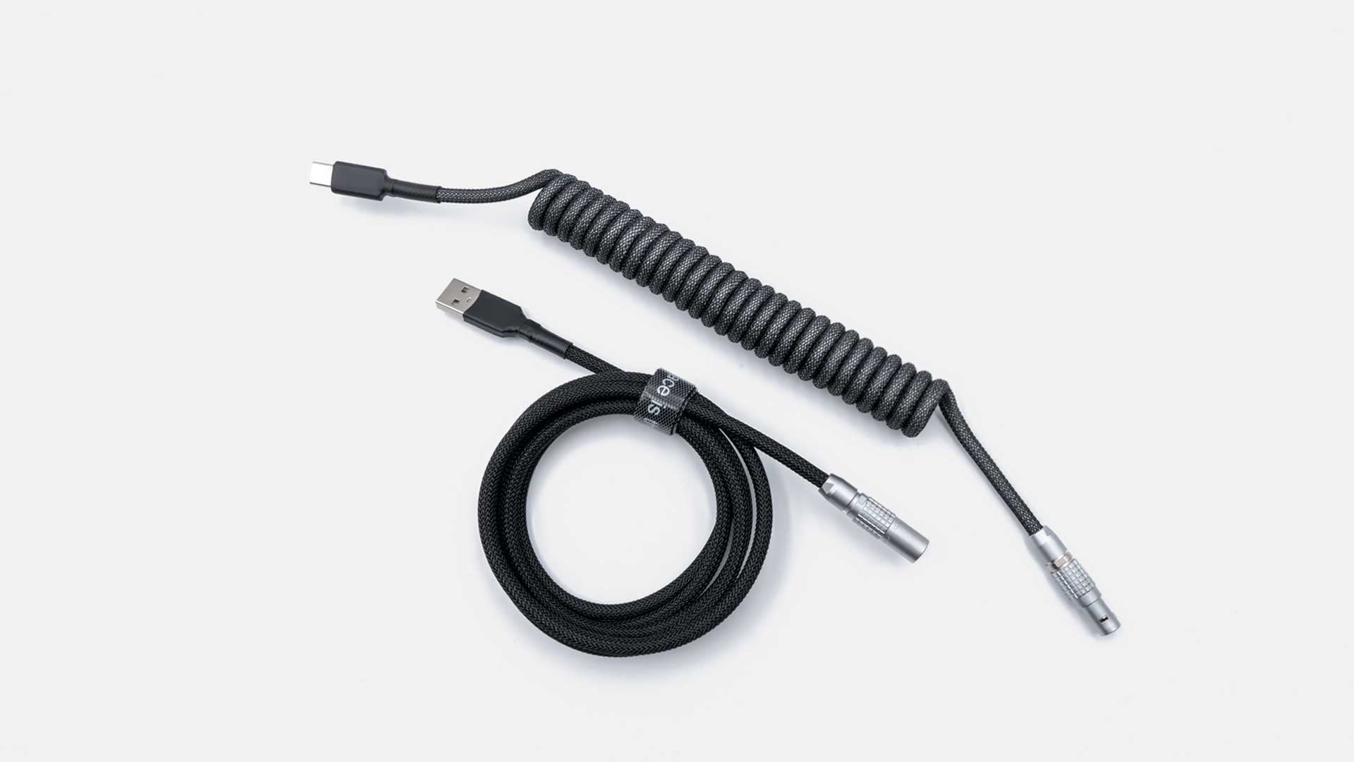 Monochrome LEMO® Cable-Space Cables-coiled keyboard cable-coiled usb c cable-coiled cable keyboard