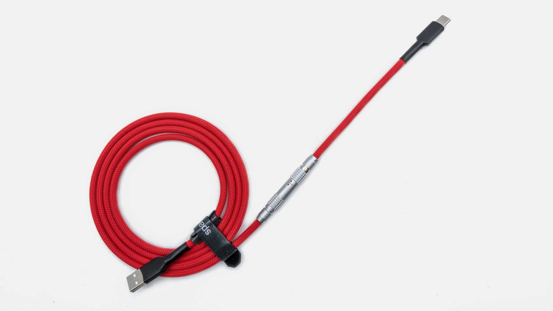 Red LEMO® Cable-Space Cables-coiled keyboard cable-coiled usb c cable-coiled cable keyboard