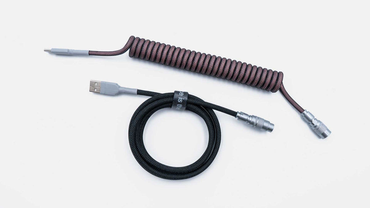 SAKURA DARK YC8 CABLE-Space Cables-coiled keyboard cable-coiled usb c cable-coiled cable keyboard