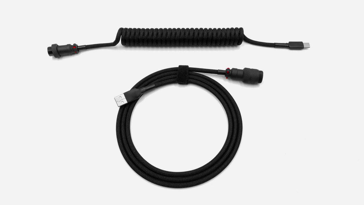 Red Cyrillic Cables-Space Cables-coiled keyboard cable-coiled usb c cable-coiled cable keyboard