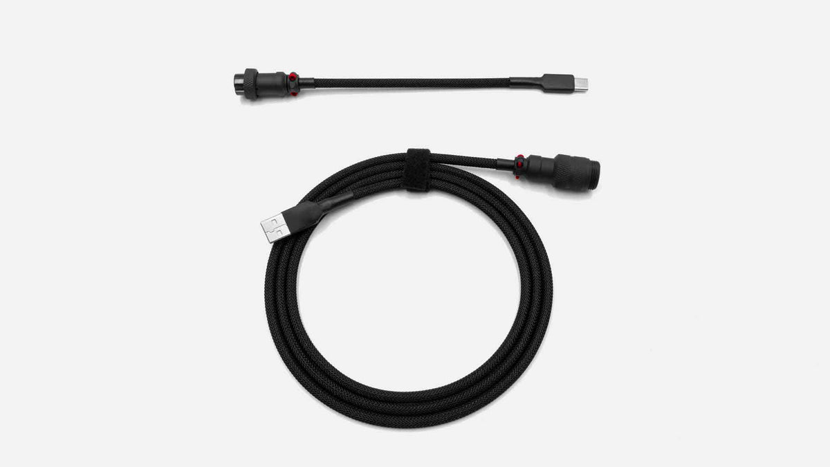 Red Cyrillic Cables-Space Cables-coiled keyboard cable-coiled usb c cable-coiled cable keyboard