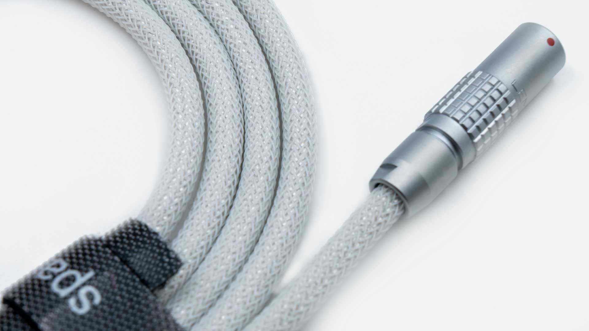 White LEMO® Cable-Space Cables-coiled keyboard cable-coiled usb c cable-coiled cable keyboard