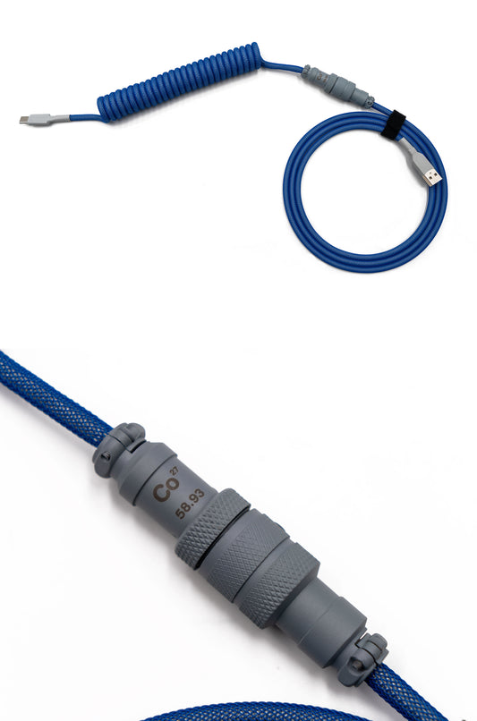 Cobalt Cable-Space Cables-coiled keyboard cable-coiled usb c cable-coiled cable keyboard